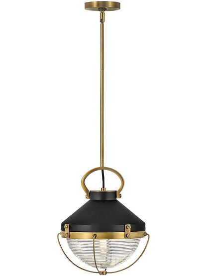 Crew 12-Inch Pendant in Heritage Brass.